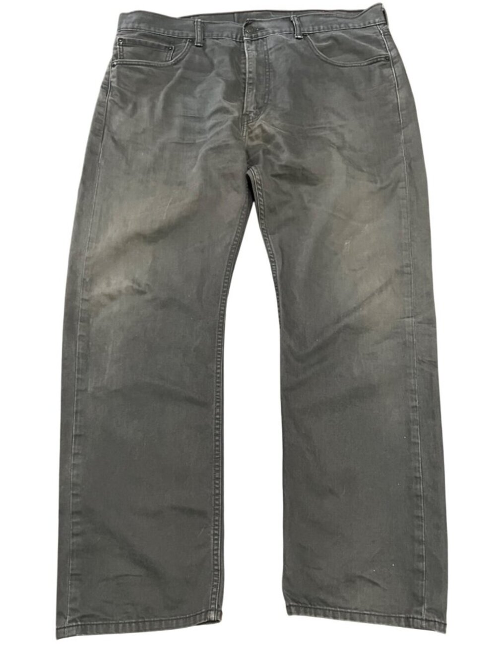 Levis 505 Mens Straight-Leg Jeans W40 L32 Gray Mid-Rise Classic Fit Denim